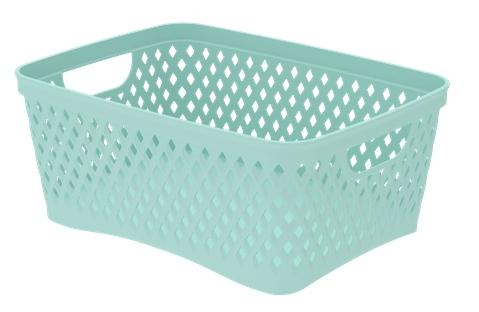 Корзинка ромбики цв.мята S 25*18*10,5см АП 461/75